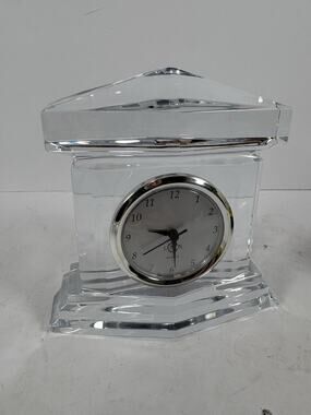 Lenox Crystal Quartz Mantel Desk Clock Made Germany Untested Chip Damage